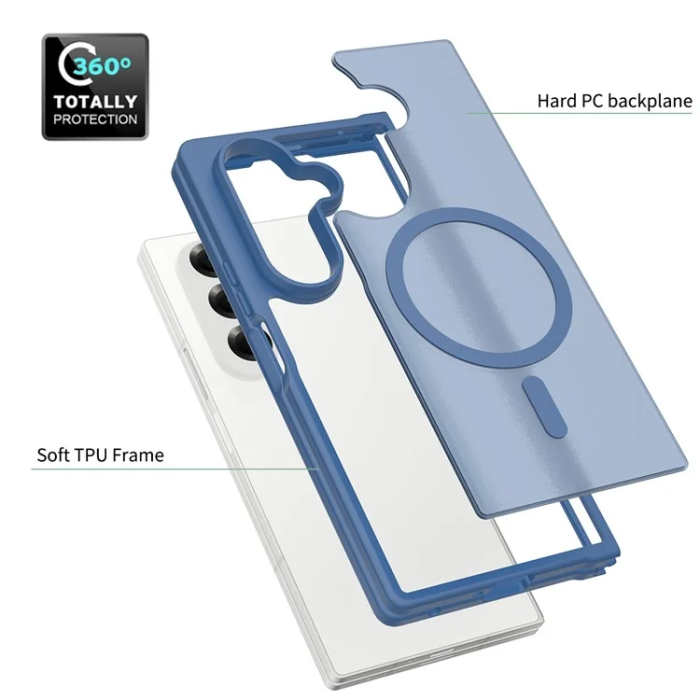 A-One Brand - Galaxy Z Fold 7 Mobilskal MagSafe Acrylic - Blå