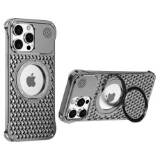 R-JUST - R-JUST RJ64 Mobilskal till iPhone 15 Pro Aluminium Gr&aring; Cooling Case