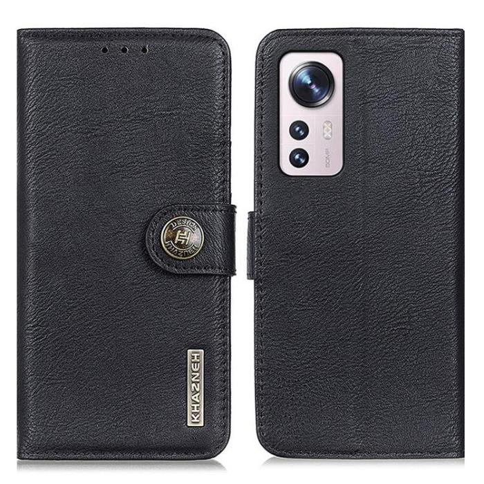 KHAZNEH - KHAZNEH Textured PU Läder Plånboksfodral Xiaomi 12/12X - Svart