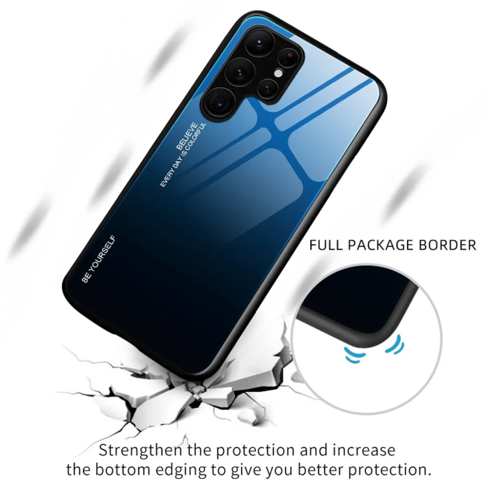 OEM - Galaxy S23 Ultra Skal med strålglans - Djupblå