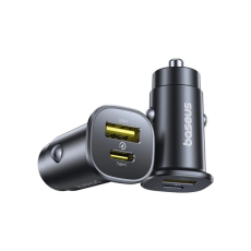BASEUS - Baseus Billaddare 30W USB-A - USB-C GoTrip - Svart