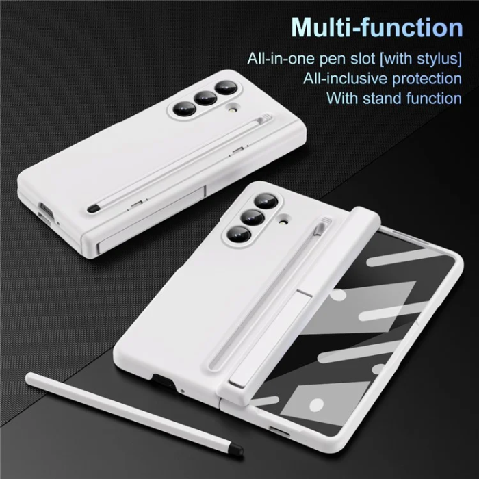 A-One Brand - Galaxy Z Fold 7 Mobilskal Kickstand med Stylus och Härdat Glas