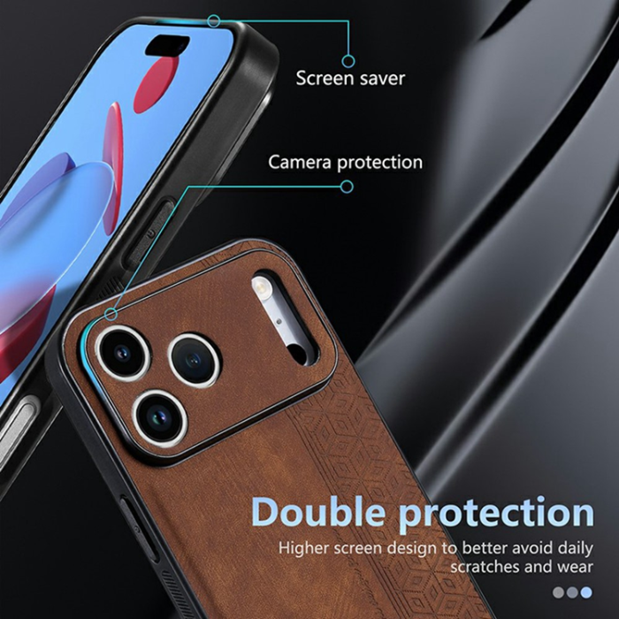 AZNS - AZNS iPhone 17 Pro Mobilskal PU-Läder TPU - Blå