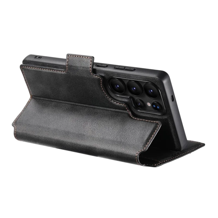 SUTENI - SUTENI Galaxy S23 Ultra Plånboksfodral Magsafe Cowhide - Svart