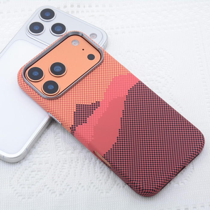 A-One Brand - iPhone 17 Pro Max Mobilskal MagSafe Carbon Fiber - Orange Berg