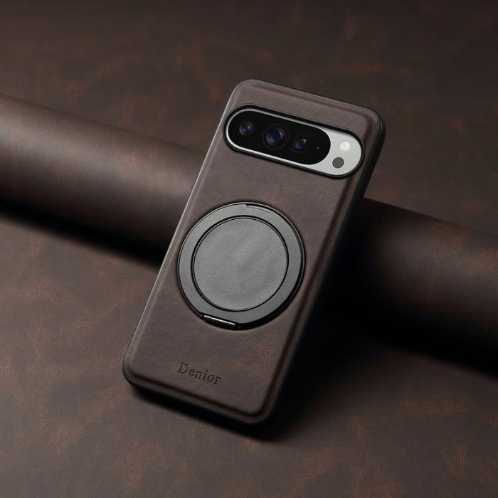 DENIOR - DENIOR Google Pixel 9 Pro XL Magnetfodral Konstläder - Brun