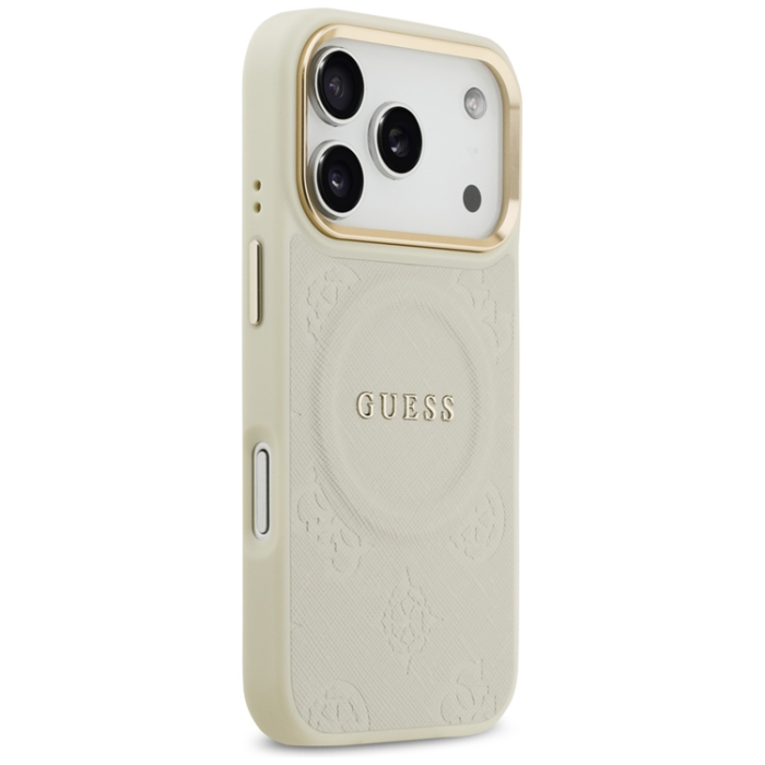 Guess - Guess iPhone 17 Pro Mobilskal Magsafe Peony Hot Stamp - Beige