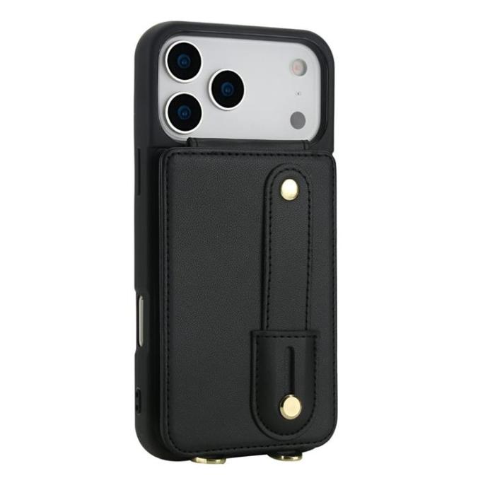 A-One Brand - iPhone 17 Pro Max Mobilskal korthållare Med Axelrem - Svart