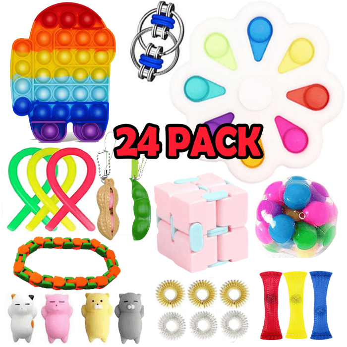 Adventskalender - Adventskalender 2023 - 24 Pack Fidget Pop it Toys för Vuxna & Barn