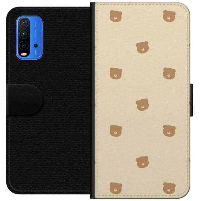 iSecrets - Plånboksfodral till Xiaomi Redmi Note 9 4G med Björnmönster