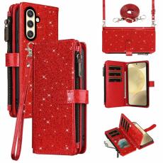 ASUWISH - ASUWISH Samsung Galaxy A35 5G Skal Glitter Konstl&auml;der - R&ouml;d