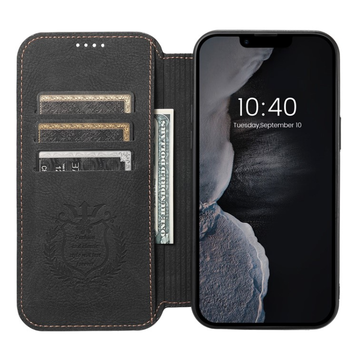 SUTENI - SUTENI iPhone 14 Plus Plånboksfodral Magsafe - Svart