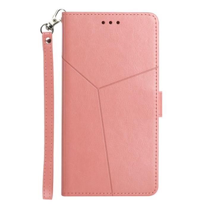 OEM - Mobilskal till Samsung Galaxy S26 Y-formade Linjer Prägling KonstLäder - Rosa