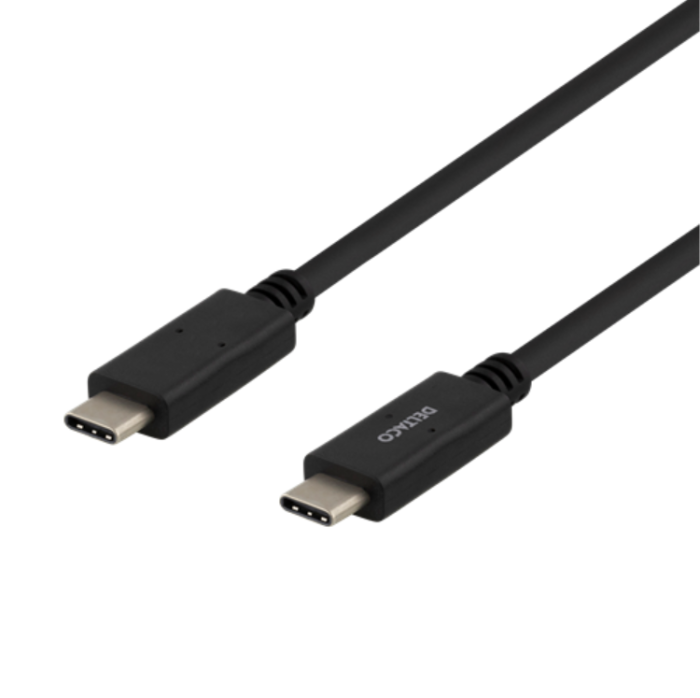 UTGATT1 - Deltaco USB-C till USB-C Kabel 1m IF - Svart