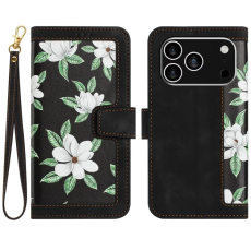 A-One Brand - iPhone 17 Pro Pl&aring;nboksfodral Floral Konstl&auml;der - Svart