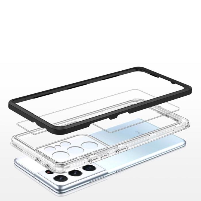 OEM - Galaxy S21 Ultra 5G Skal Clear 3in1 - Svart