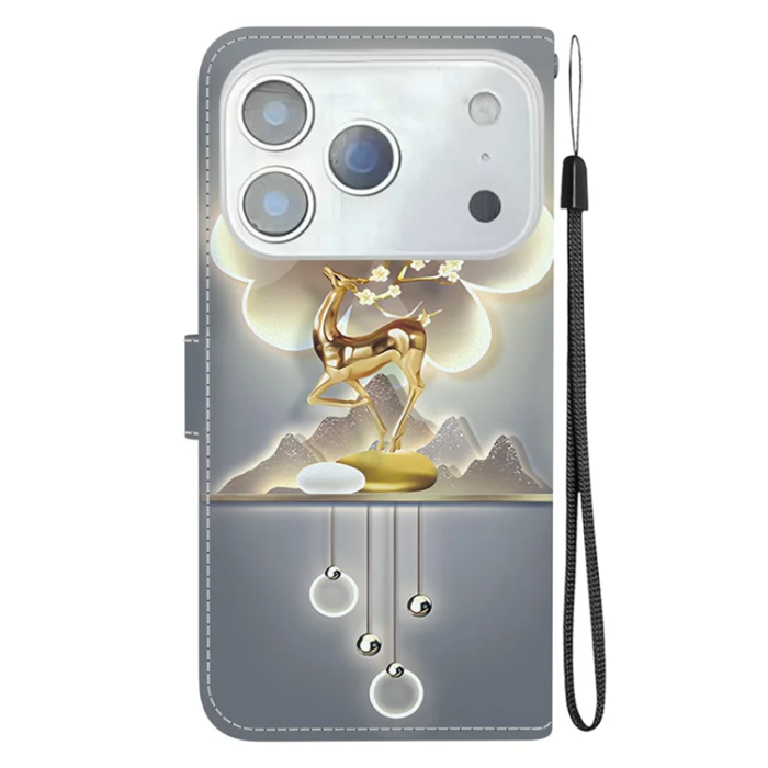 A-One Brand - iPhone 17 Pro Max Plånboksfodral Med Lanyard - Sika Deer