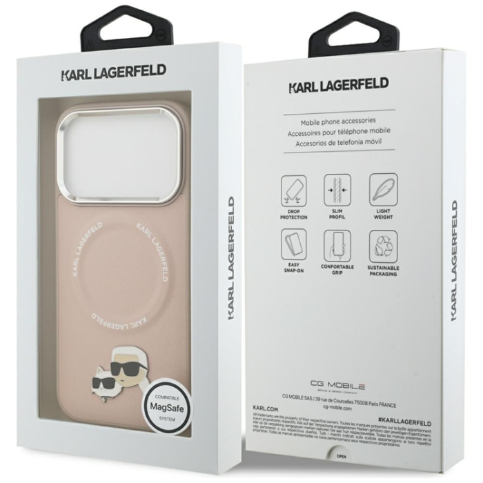 KARL LAGERFELD - Karl Lagerfeld iPhone 17 Pro Max Mobilskal MagSafe Karl Och Choupette Pins