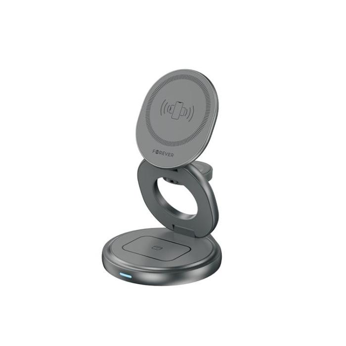 Forever - Forever 3-in-1 Trådlös Laddare 15W Magnetisk Universell - Grå