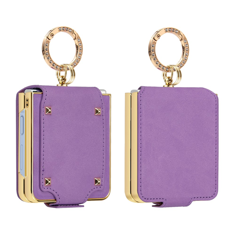 Galaxy Z Flip 7 Mobilskal PU + PC med Fingerhållare - Lila | 2353 | AlltMobil
