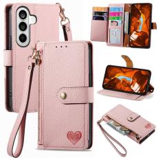 OEM - Pl&aring;nboksfodral f&ouml;r Samsung Galaxy S26 Konstl&auml;der RFID - Rosa