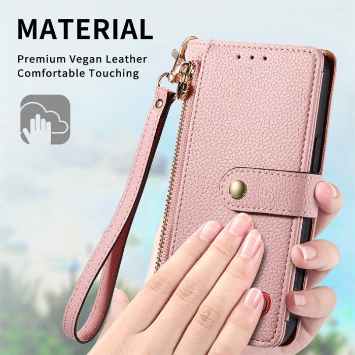 OEM - Plånboksfodral för Samsung Galaxy S26 Konstläder RFID - Rosa