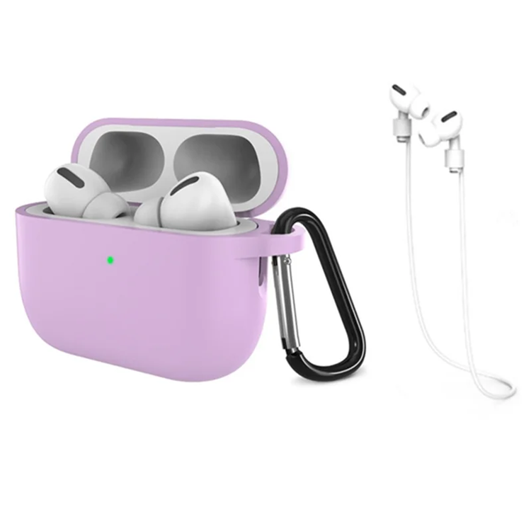 Airpods Pro 3 Mobilskal Silikon med Anti-förlorad Rem (Lavendellila) | 2353 | AlltMobil