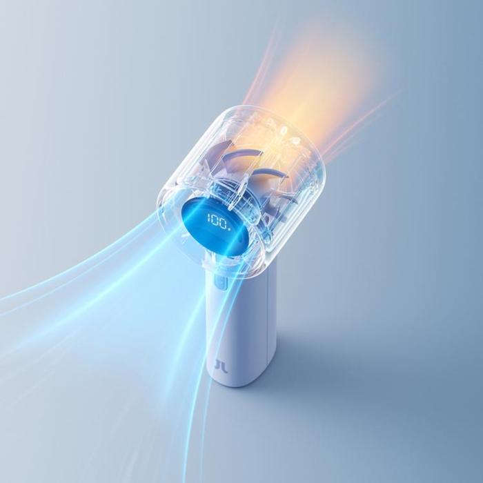 Jisulife - Jisulife Bärbar USB Handfläkt 5000 mAh Fan 10S - Blå