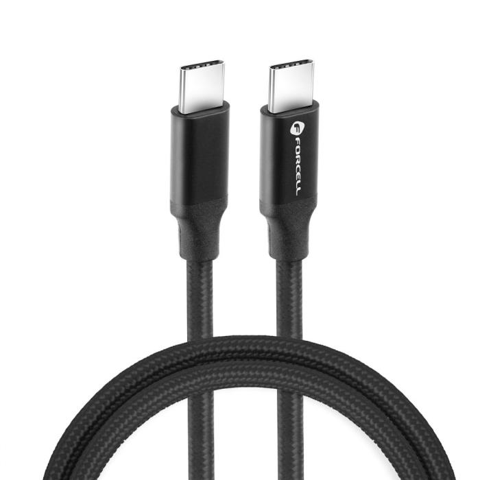 Forcell - FORCELL USB-C till USB-C kabel QC4.0 PD100W / 4K / 20Gbit/s 1m