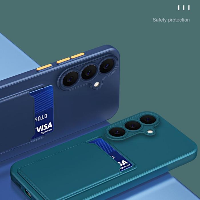 OEM - Mobilskal för Samsung Galaxy S26 Flexibelt TPU med kortfack - Mörkblå
