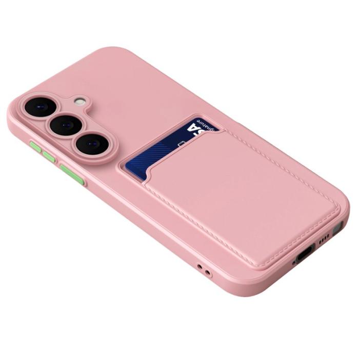 OEM - Mobilskal för Samsung Galaxy S26 Flexibelt TPU med kortfack - Rosa