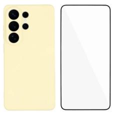 WANLONFENG - WANLONFENG Mobilskal f&ouml;r Samsung Galaxy S26 Ultra TPU med h&auml;rdat glas - Vit