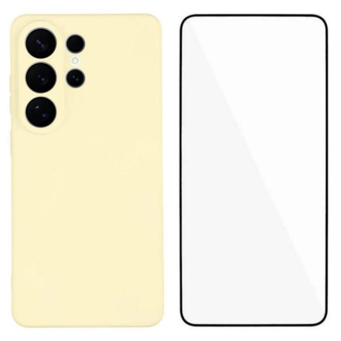 WANLONFENG - WANLONFENG Mobilskal för Samsung Galaxy S26 Ultra TPU med härdat glas - Vit