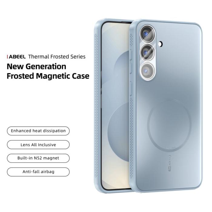 ABEEL - ABEEL Mobilskal till Samsung Galaxy S25 Magnetisk TPU PC Kyl Matte - Blå