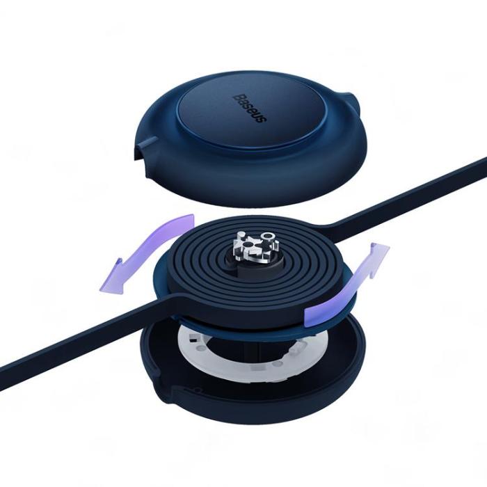BASEUS - Baseus Retractable 3in1 microUSB/Lightning/Typ-C 3.5A 1.1m - Blå