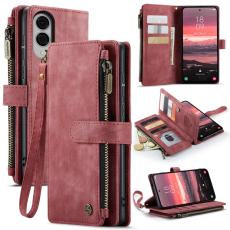 Caseme - CASEME Konstl&auml;der Pl&aring;nboksfodral f&ouml;r Samsung Galaxy S25 Edge R&ouml;d