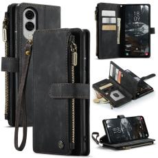 Caseme - CASEME Konstl&auml;der Pl&aring;nboksfodral f&ouml;r Samsung Galaxy S25 Edge - Svart