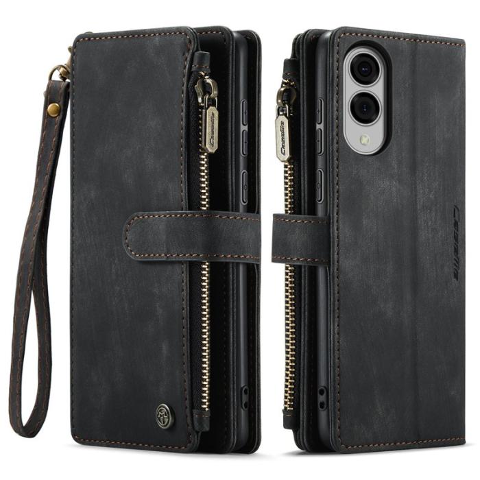 Caseme - CASEME Konstläder Plånboksfodral för Samsung Galaxy S25 Edge - Svart