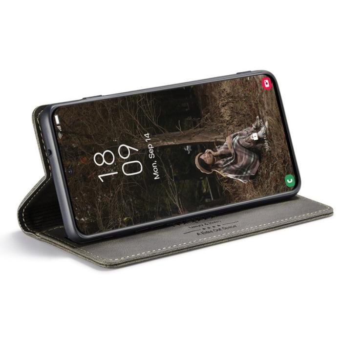 AUTSPACE - AUTSPACE A01 för Samsung Galaxy S22 5G Plånboksfodral Konstläder - Brun