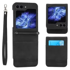 DIERFENG - DIERFENG DF-03 Pl&aring;nboksfodral f&ouml;r Samsung Galaxy Z Flip7 FE 5G - Svart