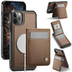 JEEHOOD - JEEHOOD J06 iPhone 11 Pro Max Konstl&auml;der fodral MagSafe Brun