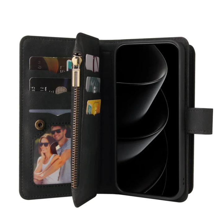 A-One Brand - iPhone 17 Pro Max Plånboksfodral Zipper Rem