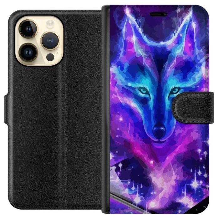 iSecrets - Plånboksfodral till Apple iPhone 15 Pro Max med Neon Varg