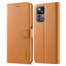 LC.imeeke - LC.IMEEKE Xiaomi 12T 5G Pl&aring;nboksfodral Konstl&auml;der - Ljusbrun
