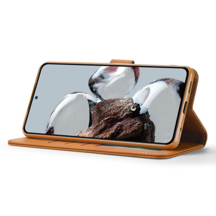 LC.imeeke - LC.IMEEKE Xiaomi 12T 5G Plånboksfodral Konstläder - Ljusbrun