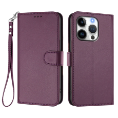 A-One Brand - iPhone 15 Pro Plånboksfodral Läder med Handledsrem - Lila