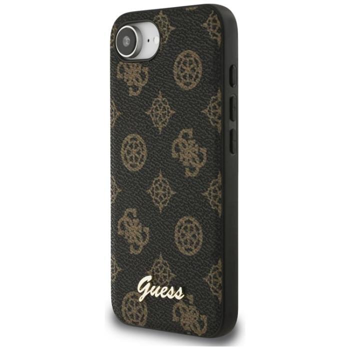 Guess - Guess iPhone 16e Mobilskal MagSafe Peony Script Logo - Svart