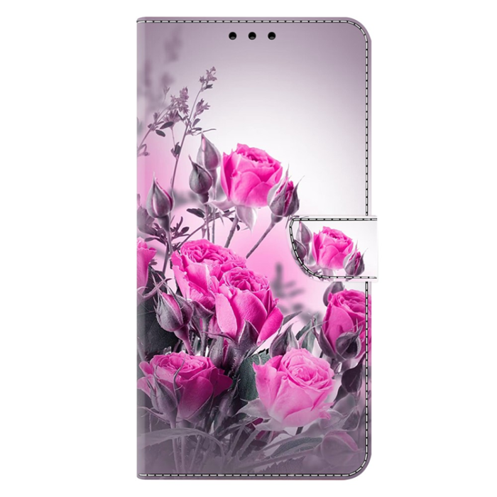A-One Brand - Galaxy A17 5G Plånboksfodral Pattern Printing - Lila Flowers