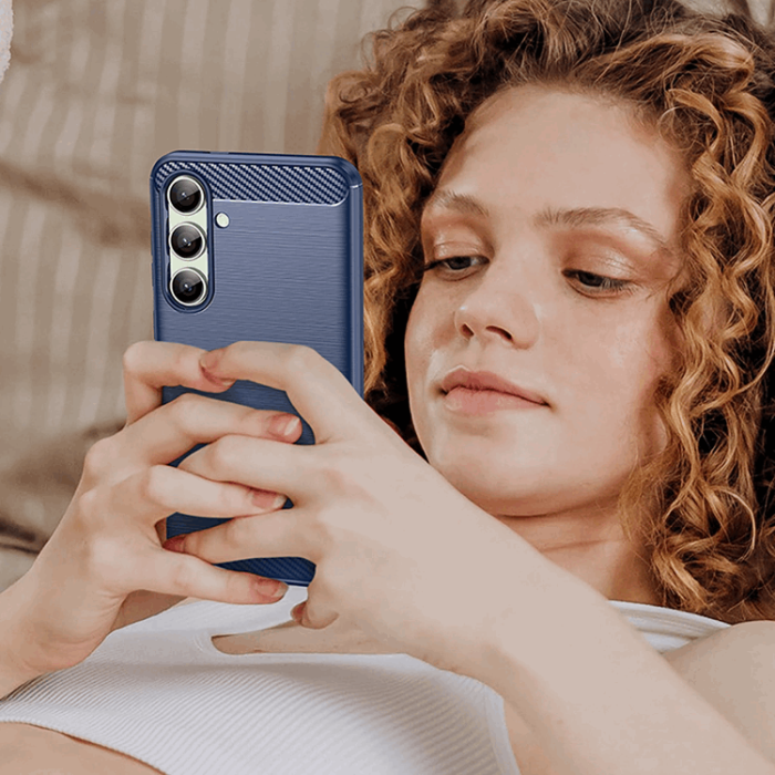 OEM - Galaxy A56/A36 Mobilskal Carbon Flexible - Blå