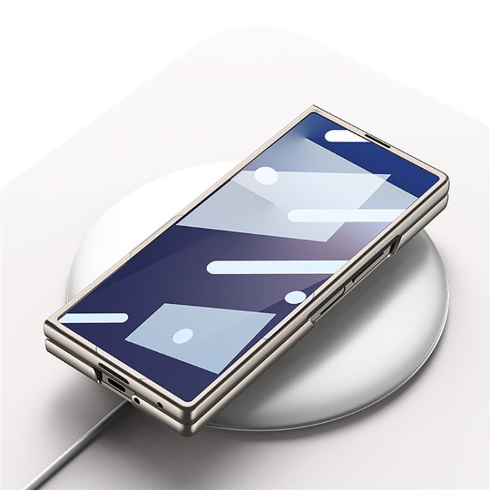 GKK - GKK Galaxy Z Fold 7 Mobilskal Handrem Med Fram Härdat Glas - Grå